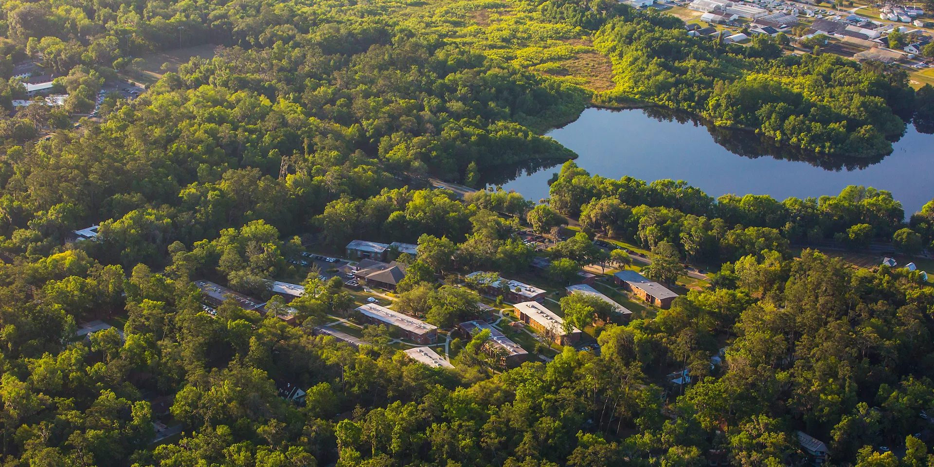 aerial view of lake