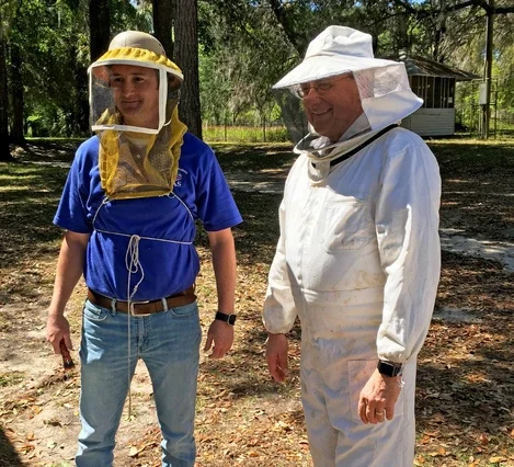 President Fuchs in Beekeeper's Hat