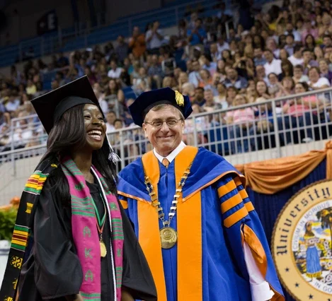 President Fuchs with UF Graduate