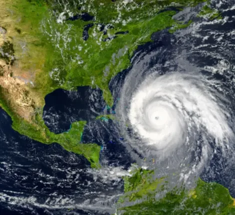 Image of hurricane in the Atlantic, near Florida