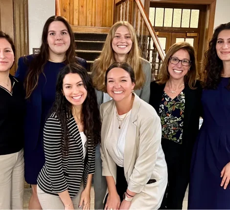 Group of law students smiling for photo