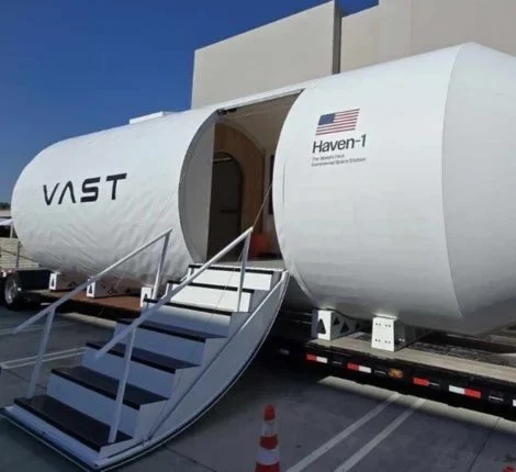 A view of the outside of the Haven capsule.