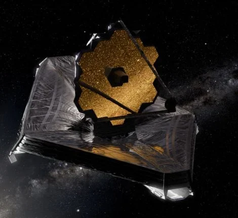 The James Webb telescope in space.