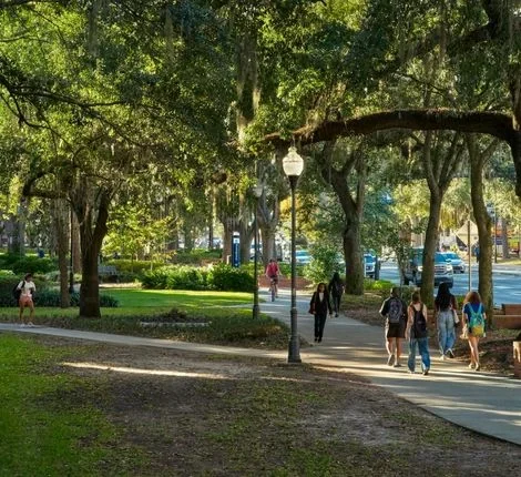 time ranking Students walking during the day on UF's main campus